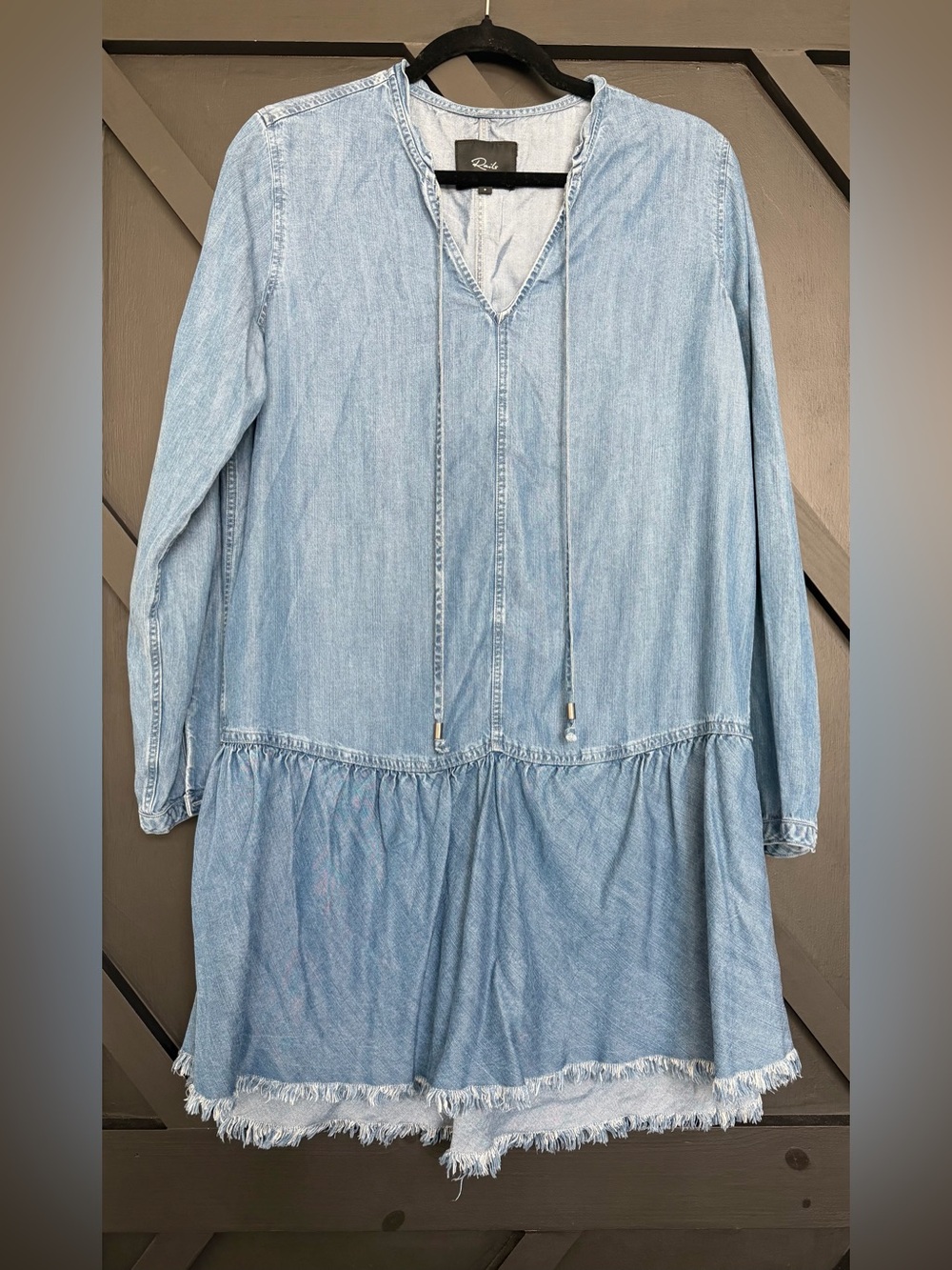 Rails Mel Chambray Drop Waist Mini Dress in Vintage Wash, Size Small - Picture 4 of 12